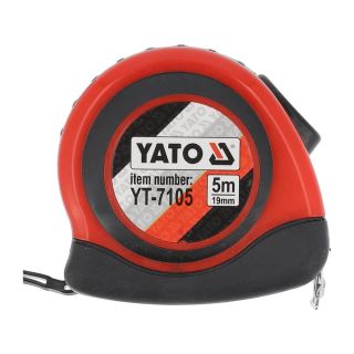 Yato YT-7105 mérőszalag 5 M Akrilnitril-butadiénsztirol (ABS), Gumi Fekete, Vörös