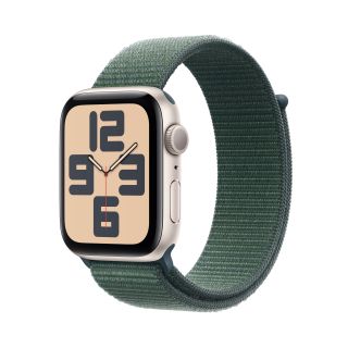 Apple Watch SE 2, 44 mm, GPS, Alumínium, S/M, Csillagfény , Okosóra, Tózöld sportszíjjal