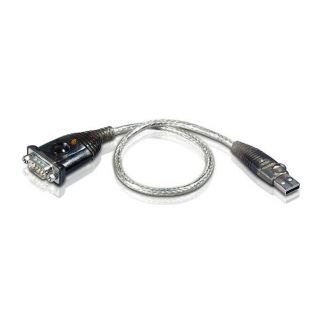 ATEN UC232A-AT Átlátszó, Fekete 0,35 M USB A típus DB-9 soros kábel