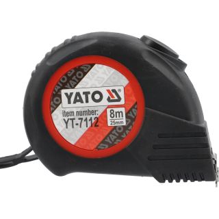 Yato YT-7112 mérőszalag 8 M Akrilnitril-butadiénsztirol (ABS), Gumi Fekete