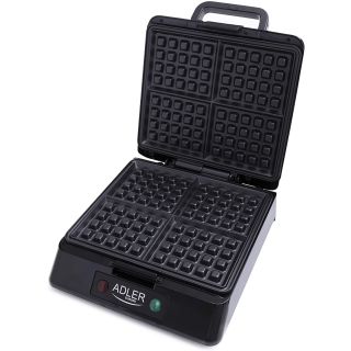 Adler AD 3036 1500 W, tapadásmentes fekete-ezüst gofrisütő 