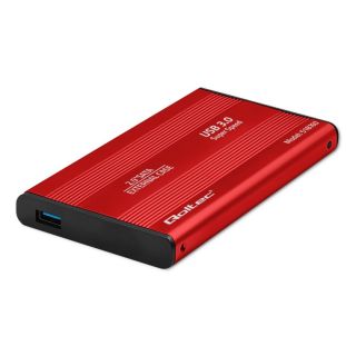 Qoltec 51860 tárolóegység burkolat HDD/SSD ház Vörös 2.5"