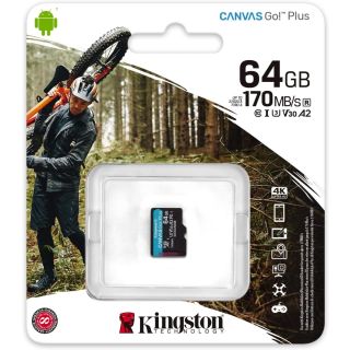 Kingston SDCG3/64GBSP Canvas Go! Plus 64 GB Class 10/UHS-I (U3) microSDXC memóriakártya
