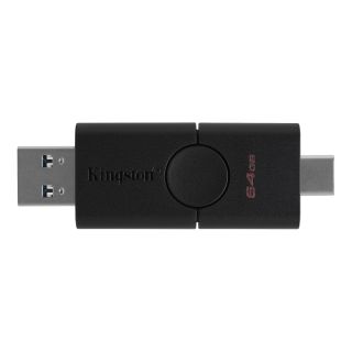 Kingston DataTraveler Duo 64 GB USB Type-A / USB Type-C 3.2 Gen 1 (3.1 Gen 1) Fekete USB flash meghajtó