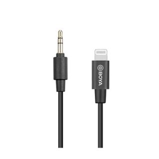 BOYA BY-K1 Fekete 3.5mm Lightning Mobiltelefon kábel