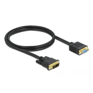 DeLOCK 86752 video átalakító kábel 1 M DVI VGA (D-Sub) Fekete