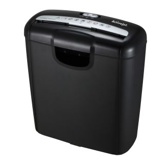 Activejet ASH-0601S, 10 liter, 6 lap, A4, Csíkvágás, P-2, Fekete, Kézi adagolású iratmegsemmisítő