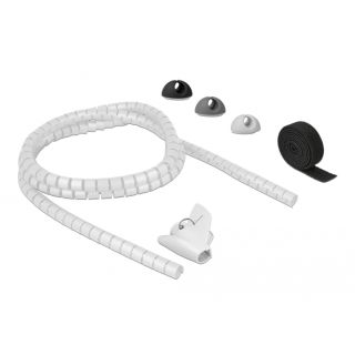 DeLOCK 18392 Asztali/fali Hajlítható gégecső Fekete, Szürke, Fehér kábelrendező