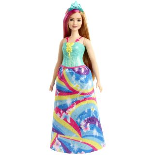 Mattel Barbie: Dreamtopia - Curvy Princess Doll Blonde With Pink Hairstreak (GJK16)
