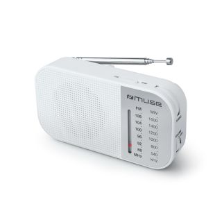 Muse M-025RW, analóg FM vételű, hordozható, fehér rádió
