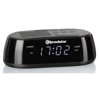 Roadstar 7621800032980, DAB+/FM vételű, ébresztőórás, fekete órás rádió