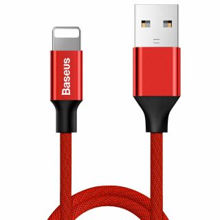 Baseus 6953156253001 Vörös 1,2 M USB A Lightning Mobiltelefon kábel