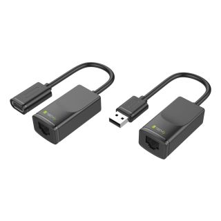 Techly IUSB-EXTENDTY2 RJ-45 USB 2.0 Type-A Fekete csatlakozó átalakító