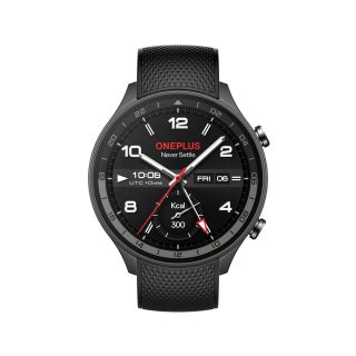 OnePlus Watch 2R, 3,63 cm (1.43"), AMOLED, 46 mm, GPS, WiFi, Alumínium, Szürke, Okosóra, Fekete szilikon szíjjal
