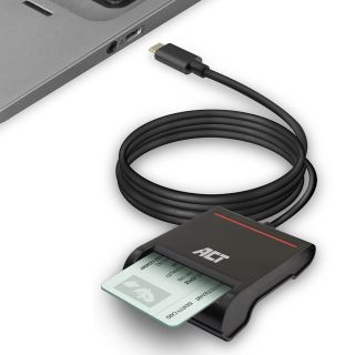 ACT AC6020 chipkártya olvasó Beltéri USB USB 2.0 Fekete