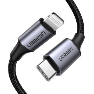 Ugreen 60759 Fekete, Ezüst 1 M USB C Lightning Mobiltelefon kábel