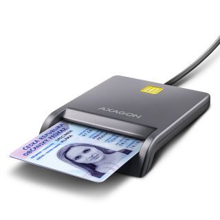 Axagon CRE-SM3T USB Smart card Flat chipkártya olvasó Beltéri USB 2.0 Fekete