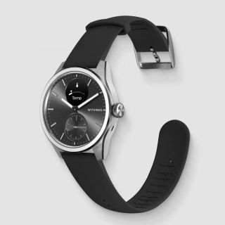 Withings ScanWatch 2, 42 mm, Hibrid, Egészségfigyelő, Fekete, Hibrid okosóra bőrszíjjal