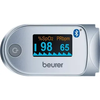 Beurer PO 60 Bluetooth, 100 memória ezüst-fehér pulzoximéter