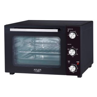 Adler AD 6025, 1500 W, 35 l, 90 - 230 °C, 5 sütési mód, Fekete-Ezüst, Elektromos sütő