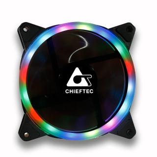 Chieftec AF-12RGB számítógépes hűtőrendszer Ventilátor 12 cm Fekete 1 db