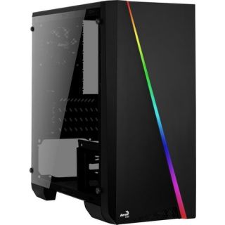 Aerocool Cylon Mini RGB USB3.0, Micro-ATX, tápegység nélküli fekete gamer számítógép ház