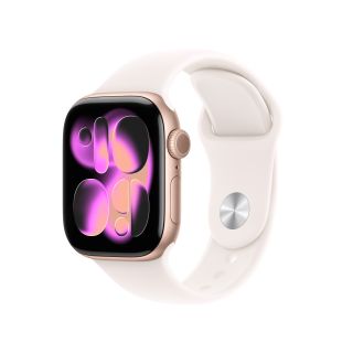 Apple Watch S11 GPS-es (42mm) rózsaarany alumínium tok, lágy rózsaszín S/M sportszíjas okosóra