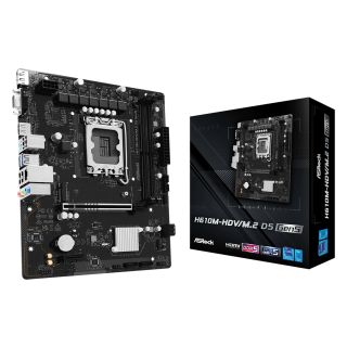 Asrock H610M-HDV/M.2 D5 Gen5 Intel H610 LGA 1700 Micro ATX Alaplap