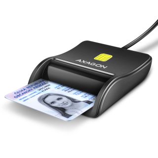 Axagon CRE-SM3N USB Smart card Flat chipkártya olvasó Beltéri USB 2.0 Fekete