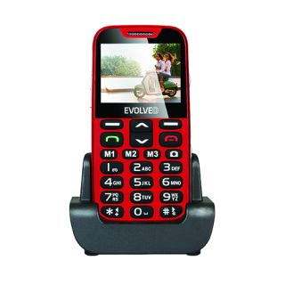 Evolveo EP-600, EasyPhone XD, 2,3", 2G, Bluetooth, Nagy gombok, Senior, Piros, Mobiltelefon