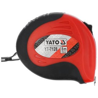 Yato YT-7128 mérőszalag 8 M Akrilnitril-butadiénsztirol (ABS), Gumi Fekete, Vörös