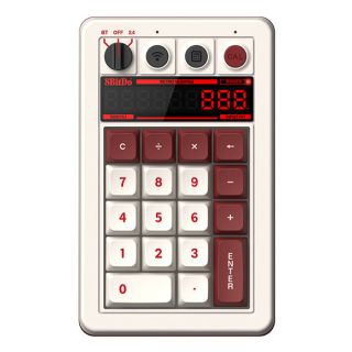 8Bitdo Retro 18 Mechanical Numpad – Fami Edition numerikus billentyűzet PC Bluetooth/USB/RF Wireless Bordeaux, Fehér