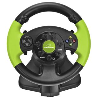 Esperanza EG104, High Octane, Xbox 360, PlayStation 3, PC, Xbox Edition, Fekete-Zöld, Kormány szett