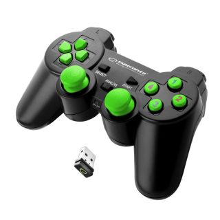 Esperanza EGG108G Gladiator, PC/PS3, USB, Fekete-Zöld Vezeték nélküli kontroller