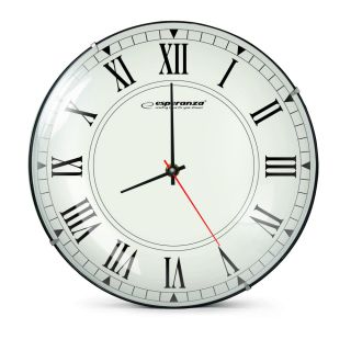 Esperanza EHC018R Roma 30 cm átmérő, 3.4 cm vastagság, elemes működés Fehér analóg falióra