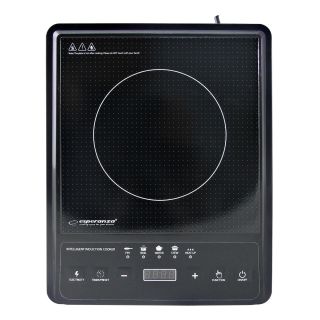 Esperanza EKH011, Krakatau, 2000W, 1-zónás, Hordozható, Kerámia, Fekete, Indukciós főzőlap