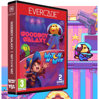 Evercade #35, Goodboy Galaxy/Witch N’ Wiz, 2in1, Retro, Multi Game, Játékszoftver csomag
