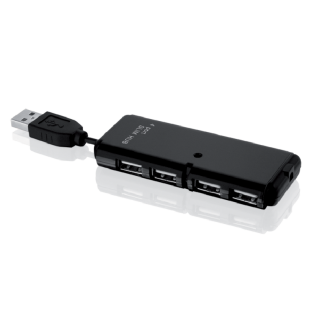 iBOX IUHT008C 4-portos fekete USB hub