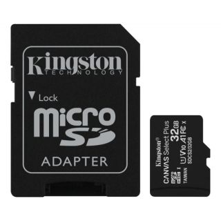 Kingston Canvas Select Plus 32GB MicroSDHC 100R A1 C10 memóriakártya + adapter