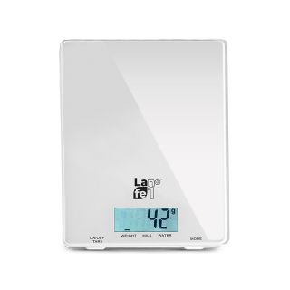 LaFe WKS001, LCD kijelző, max. 5kg, Digitális, Üveg, Fehér, Konyhai mérleg