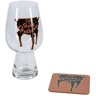 Paladone Glass and Coaster, 550 ml, Harry Potter: Leaky Cauldron, Átlátszó, Üveg, Pohár