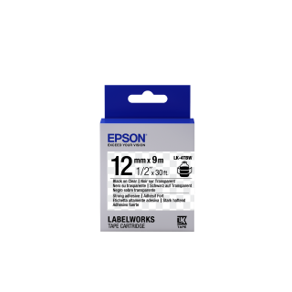 Epson LK-4TBW címkéző szalag Áttetsző fekete