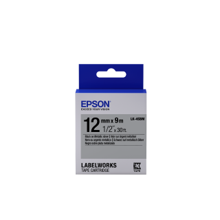 Epson LK-4SBM címkéző szalag Ezüstös fekete