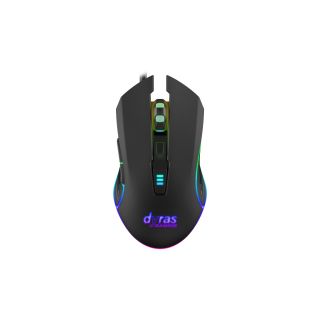 Dyras GS-MOU1018B USB, 6 gomb, max. 3200 DPI Fekete gamer egér