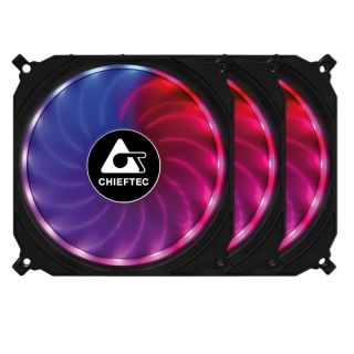 Chieftec CF-3012-RGB  - 120x120x25mm - 6 pin 3 db RGB fekete PC hűtő