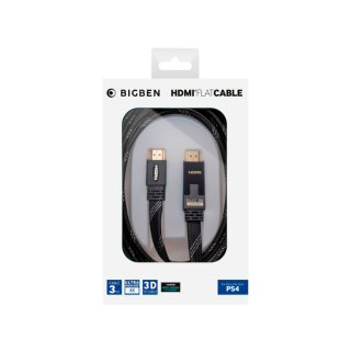 BigBen High-definition Cable, PlayStation 4, 4K, 3D TV, 180°-ban elforgatható, 3 m, Fekete, HDMI kábel
