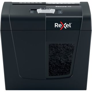 Rexel Secure X6, 10 liter, Konfetti vágás, P-4 DIN, 6 lap, Fekete, Iratmegsemmisítő