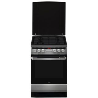 Amica 56013 4 égőfej, 62 l, elektromos gyújtás, grill szürke-fekete kombinált tűzhely