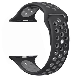 Cellect CEL-STRAP-APPLE-BKGY, Apple Watch, Fekete-Szürke, Szilikon, okosóra szíj