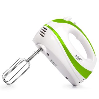 Adler AD 4205 Kézi mixer, 300W, Turbo funkció, 5 sebesség, Fehér/Zöld